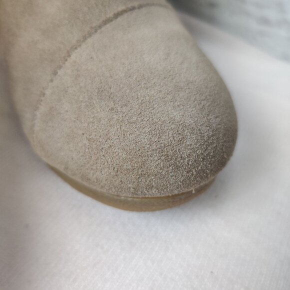 Toms Womens Ankle Booties Desert Wedge Heel Lace Up Boots Suede Taupe Tan Sz 8 - Picture 11 of 15